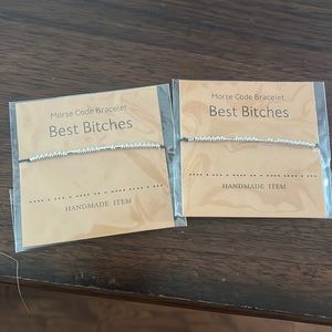 Morse Code Best Bitches Bracelet set of two!!